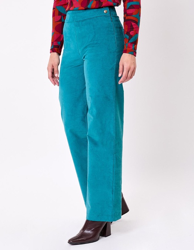 Organic wide-leg straight corduroy trousers femme Princesse Nomade