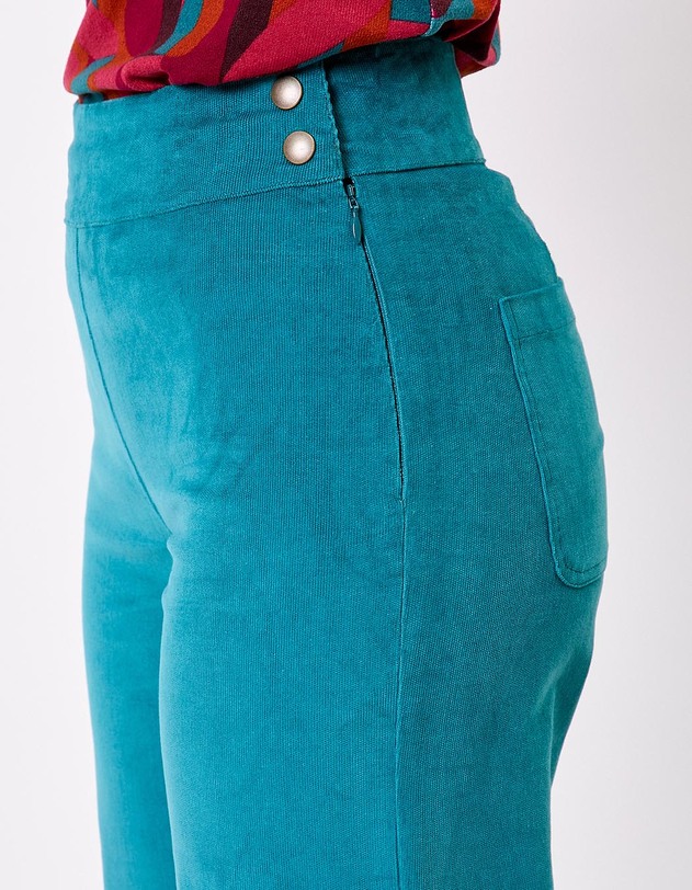 Organic wide-leg straight corduroy trousers femme Princesse Nomade