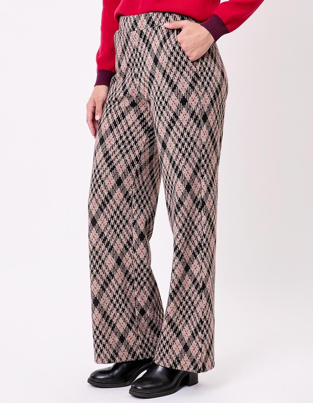 Recycled jacquard knit wide-leg trousers femme Princesse Nomade