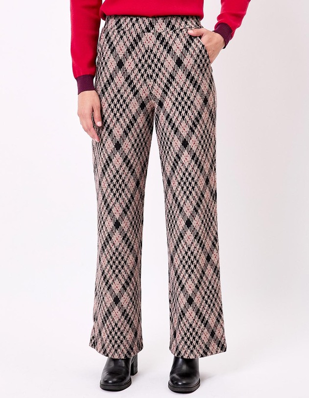 Recycled jacquard knit wide-leg trousers femme Princesse Nomade