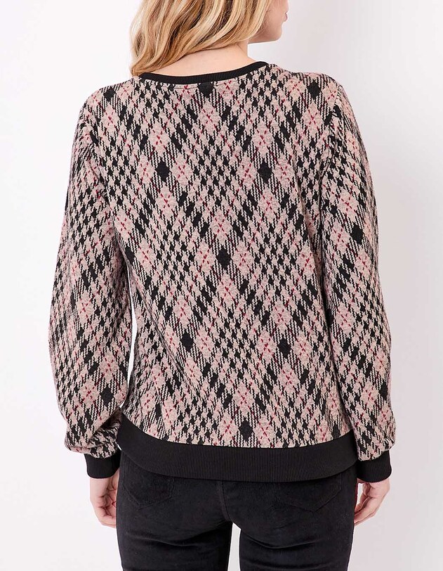 Jacquard knit crew-neck sweatshirt femme Princesse Nomade