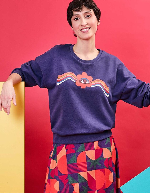 Organic cotton crew-neck sweatshirt femme Princesse Nomade