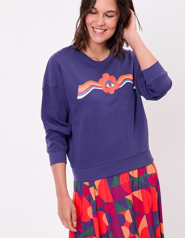 Organic cotton crew-neck sweatshirt femme Princesse Nomade