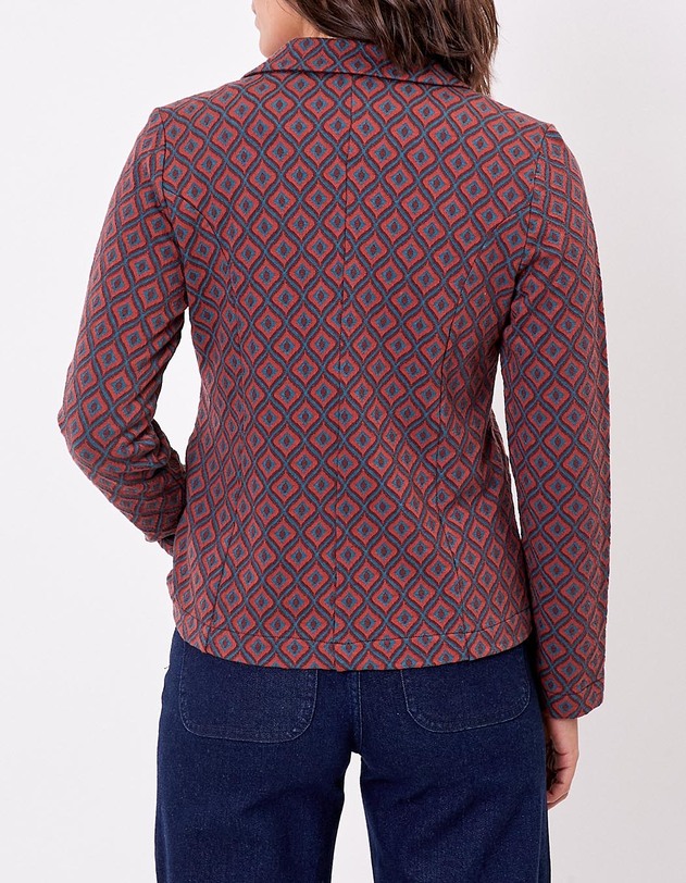 Organic jacquard knit soft blazer femme Princesse Nomade