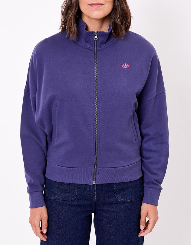 Organic cotton zip-up sweatshirt femme Princesse Nomade