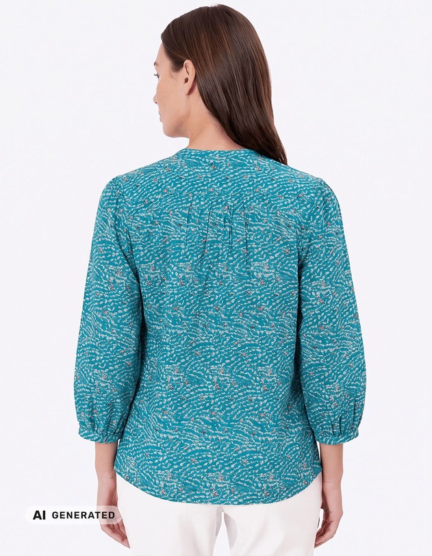 Organic cotton voile blouse with a split neckline femme La Fianc&eacute;e