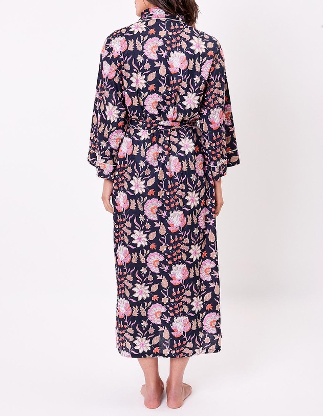Printed long cotton voile kimono femme La Fianc&eacute;e