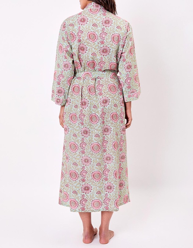 Printed long cotton voile kimono femme La Fianc&eacute;e
