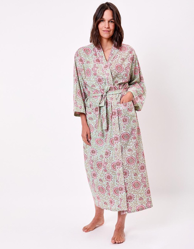 Printed long cotton voile kimono femme La Fianc&eacute;e
