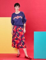 Flared fluid knit midi skirt femme Princesse Nomade