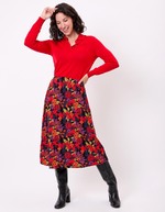 Flared fluid knit midi skirt femme Princesse Nomade