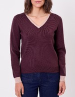 Chunky knit V-neck sweater femme Princesse Nomade