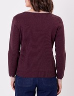 Chunky knit V-neck sweater femme Princesse Nomade