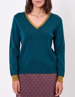 Chunky knit V-neck sweater femme Princesse Nomade