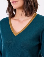 Chunky knit V-neck sweater femme Princesse Nomade