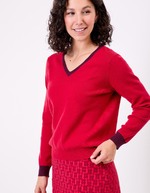 Chunky knit V-neck sweater femme Princesse Nomade