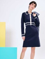 Compact knit shirt-collar dress femme Princesse Nomade