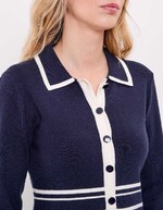 Compact knit shirt-collar dress femme Princesse Nomade