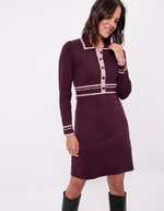 Compact knit shirt-collar dress femme Princesse Nomade