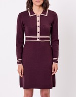 Compact knit shirt-collar dress femme Princesse Nomade
