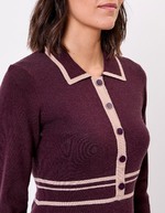 Compact knit shirt-collar dress femme Princesse Nomade