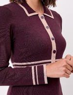 Compact knit shirt-collar dress femme Princesse Nomade