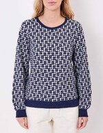 Organic jacquard knit crew-neck sweatshirt femme Princesse Nomade