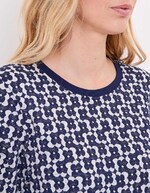 Organic jacquard knit crew-neck sweatshirt femme Princesse Nomade