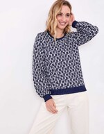 Organic jacquard knit crew-neck sweatshirt femme Princesse Nomade