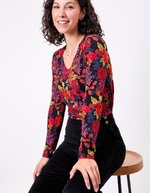 Flowy knit V-neck T-shirt femme Princesse Nomade