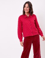Organic jacquard knit jacket femme Princesse Nomade