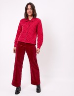 Organic jacquard knit jacket femme Princesse Nomade