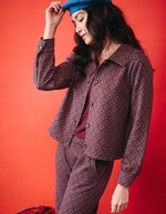 Organic jacquard knit jacket femme Princesse Nomade