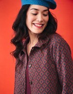 Organic jacquard knit jacket femme Princesse Nomade