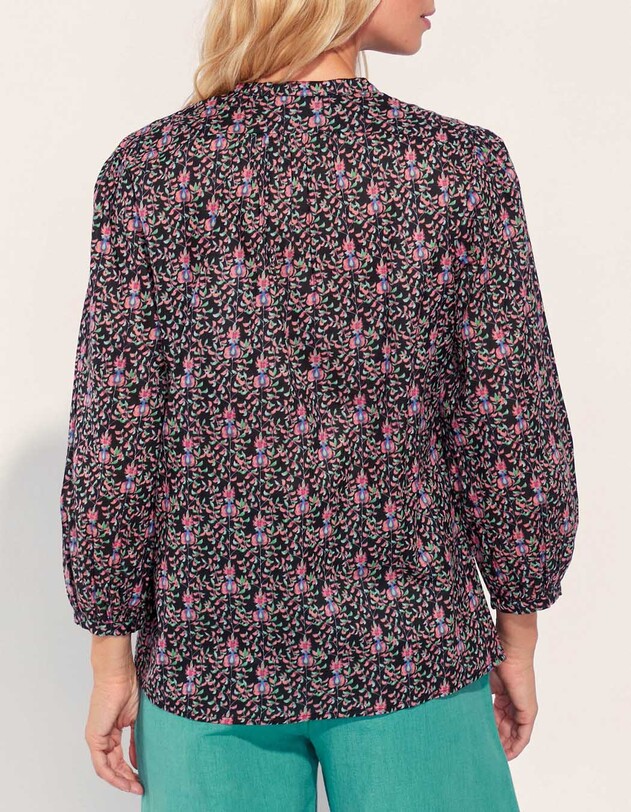 Tunisian collar organic cotton blouse femme La Fianc&eacute;e