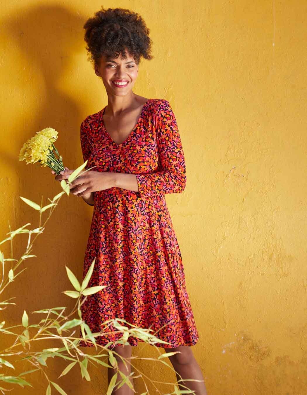 Ecovero double-breasted knit dress femme La Fiancée
