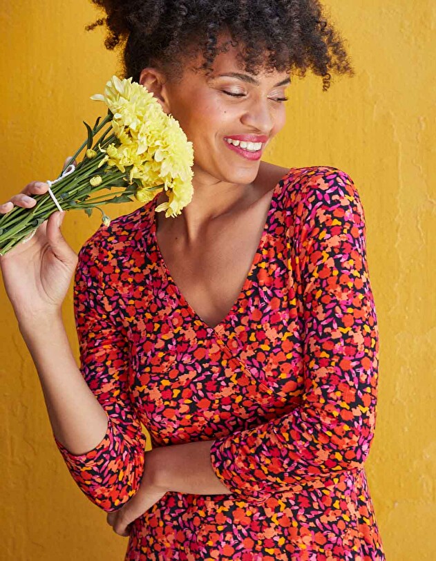 Ecovero double-breasted knit dress femme La Fianc&eacute;e