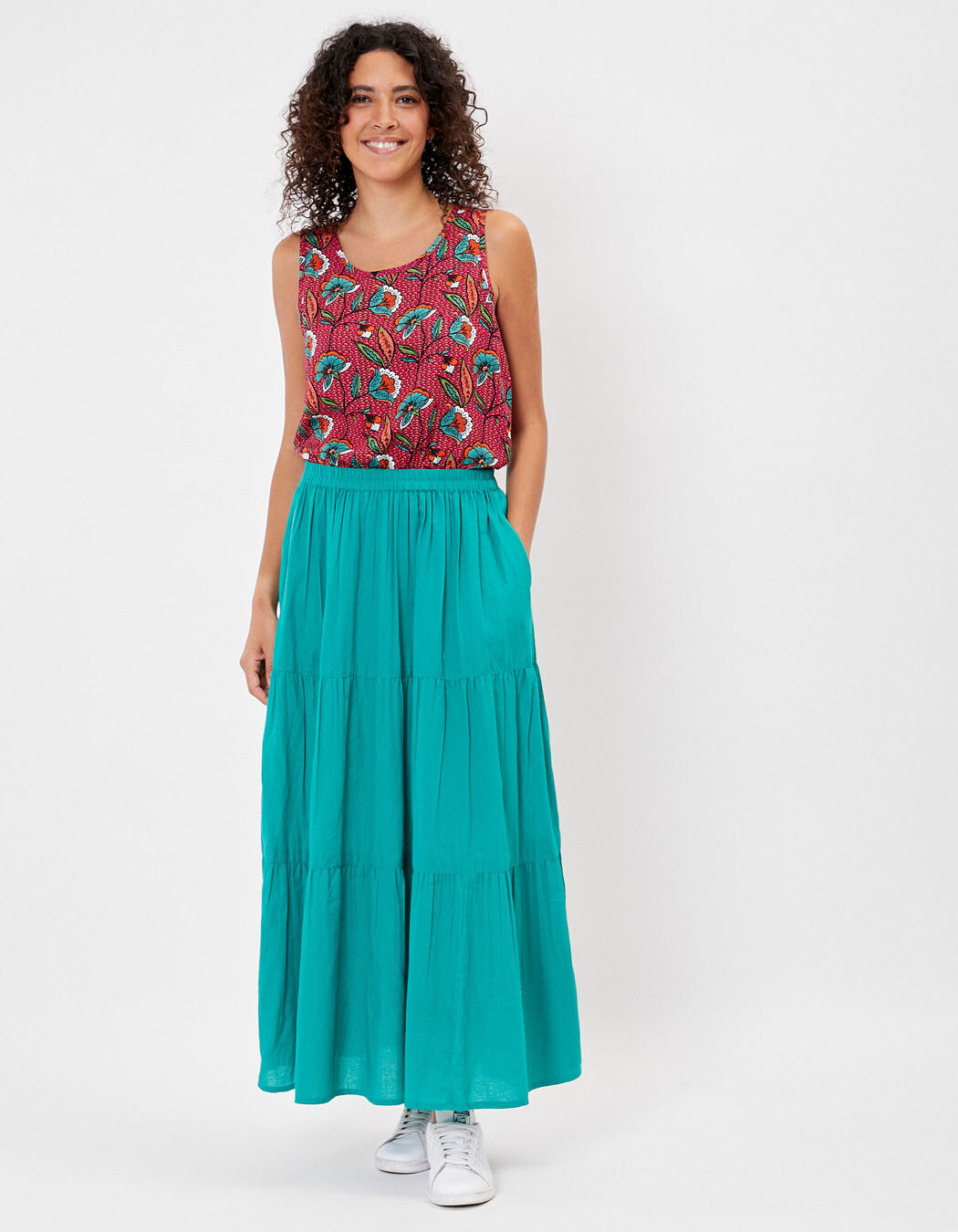 Long ruffled skirt organic cotton femme La Fiancée