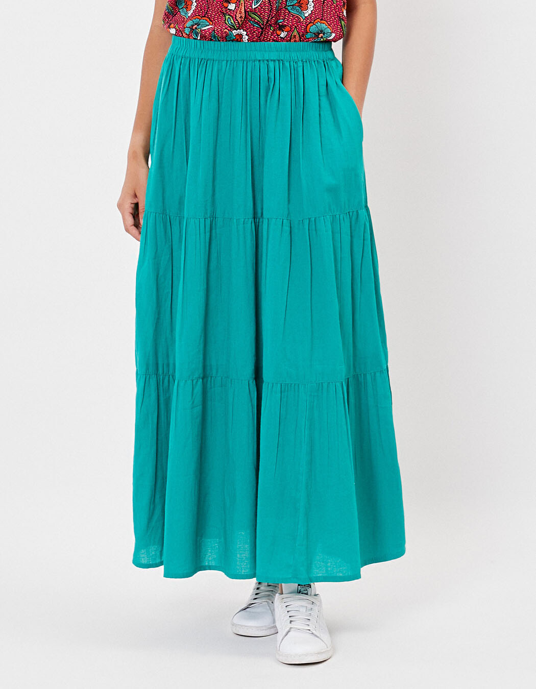 Long ruffled skirt organic cotton femme La Fiancée