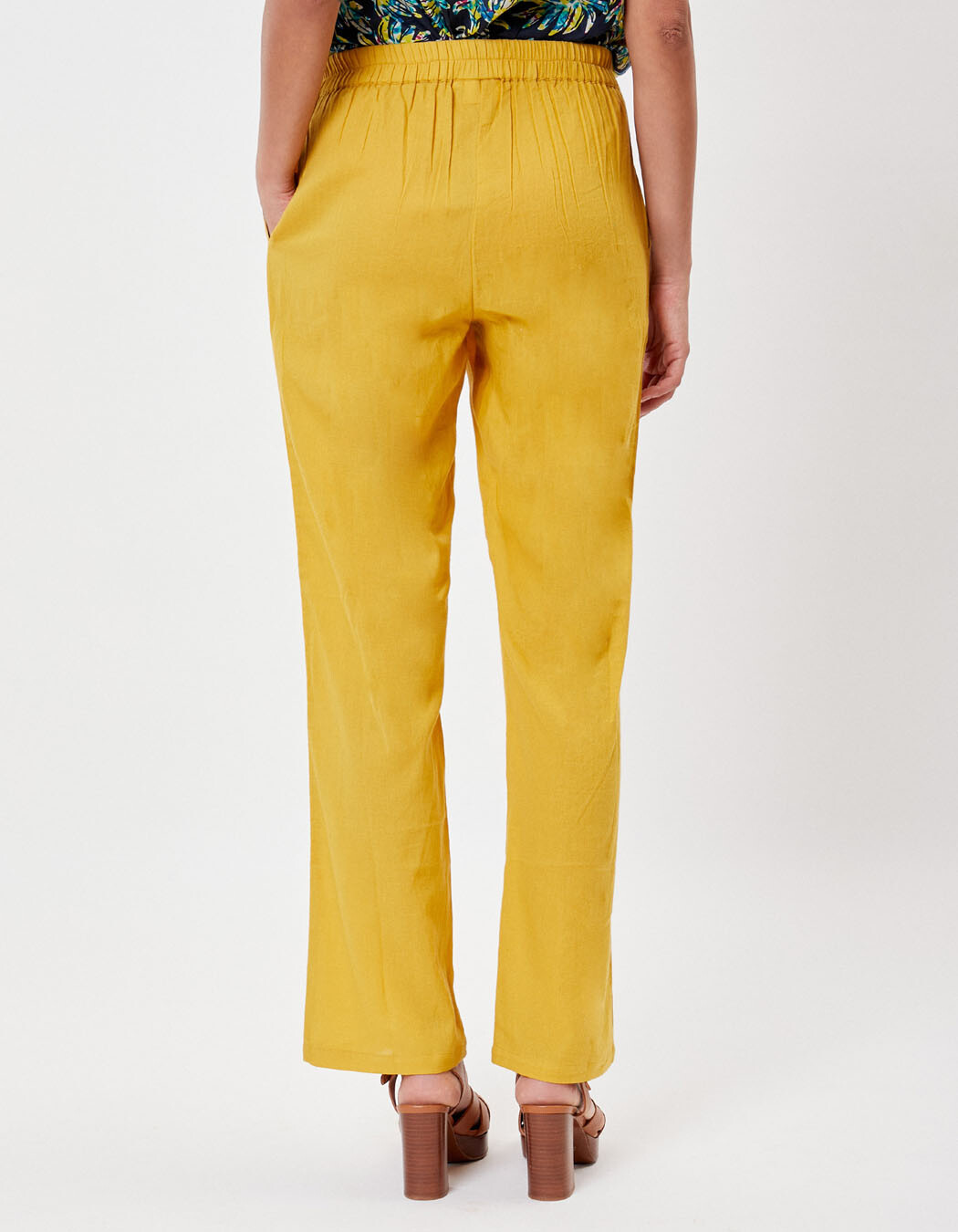 Organic cotton voile straight-leg pants femme La Fiancée