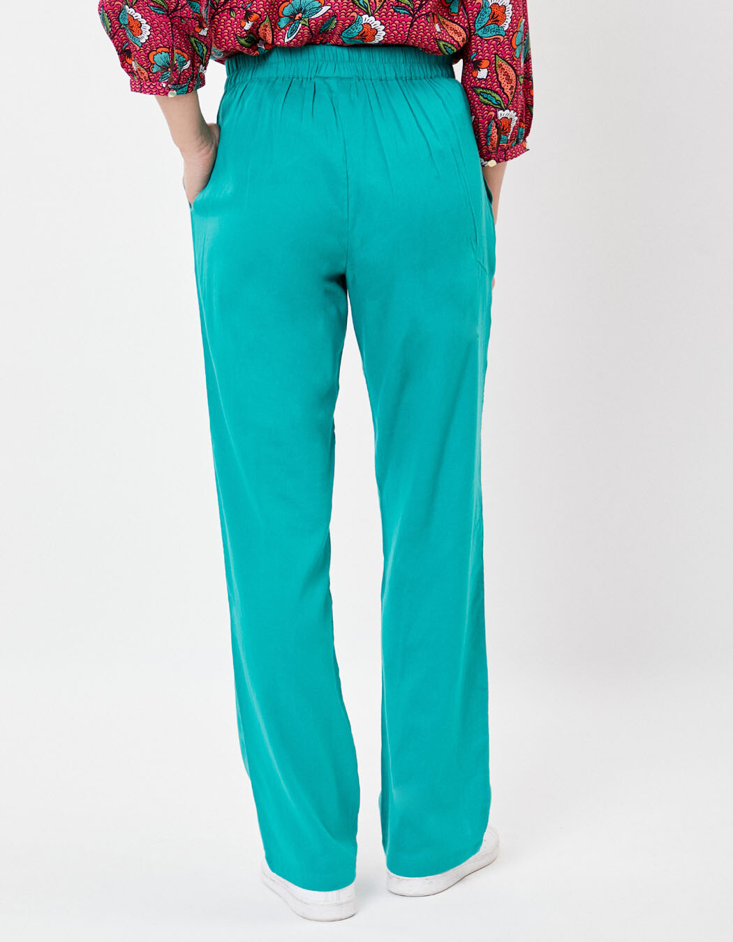 Organic cotton voile straight-leg pants femme La Fiancée
