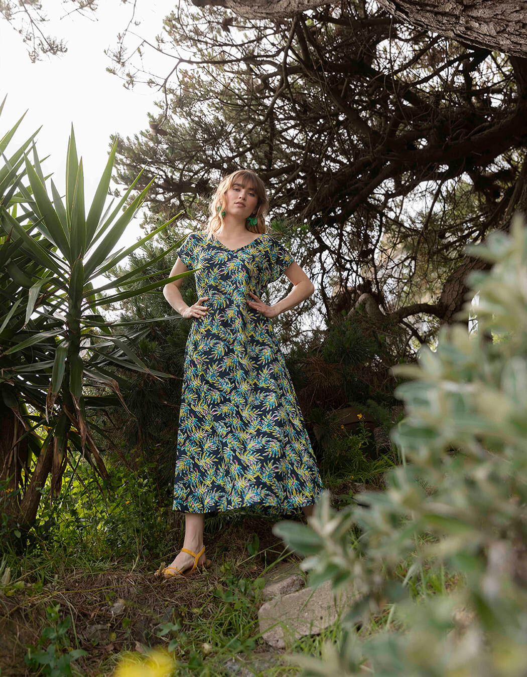 Organic cotton long dress femme La Fiancée