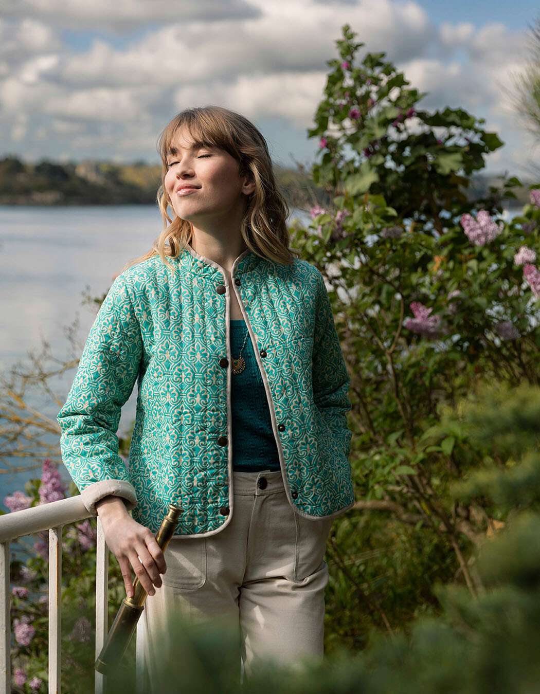 Organic cotton lined quilted jacket femme La Fiancée