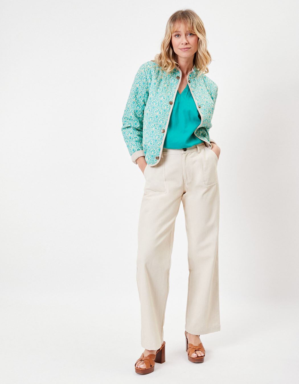 Organic cotton lined quilted jacket femme La Fiancée