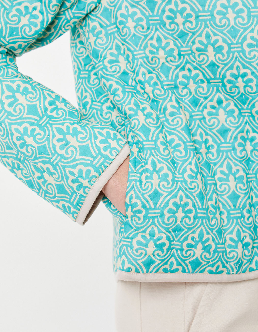 Organic cotton lined quilted jacket femme La Fiancée