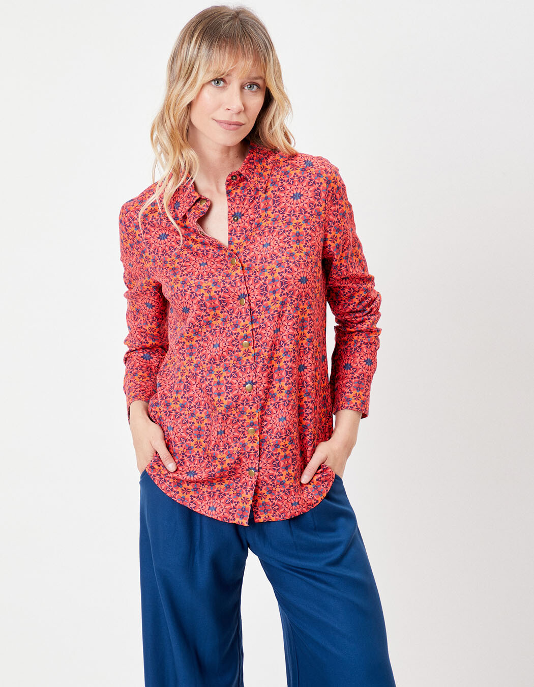 Flowing printed shirt Ecovero femme La Fiancée