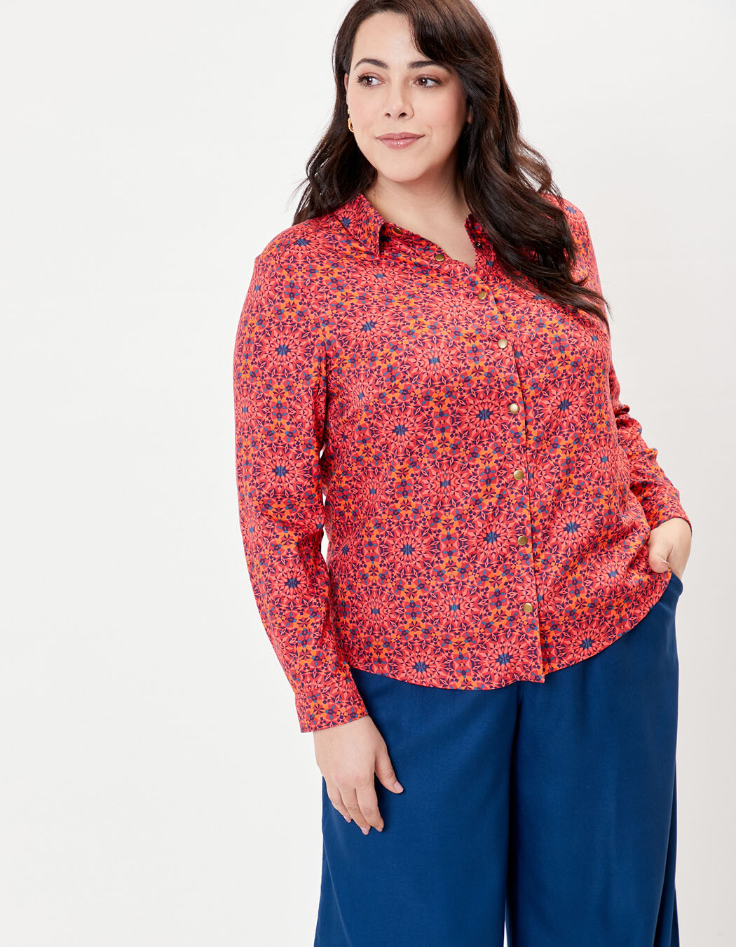 Flowing printed shirt Ecovero femme La Fiancée