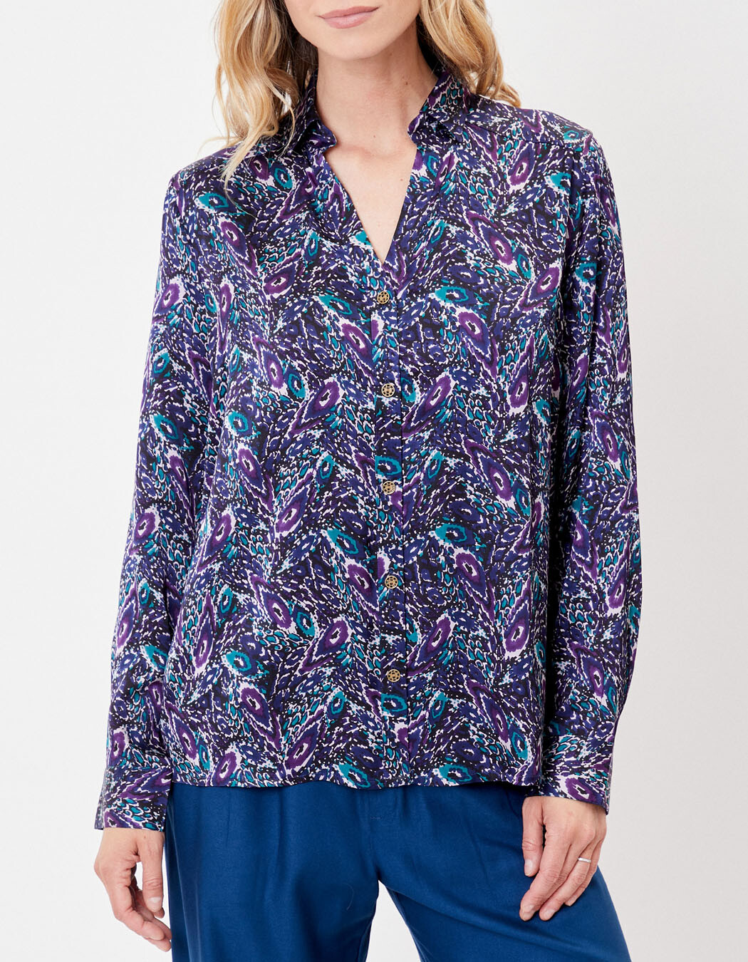 Flowing printed shirt Ecovero femme La Fiancée