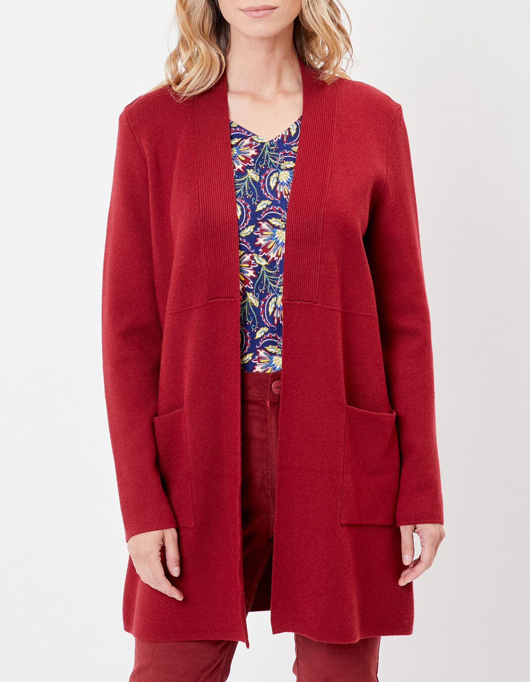 Long plain knit cardigan femme La Fianc&eacute;e