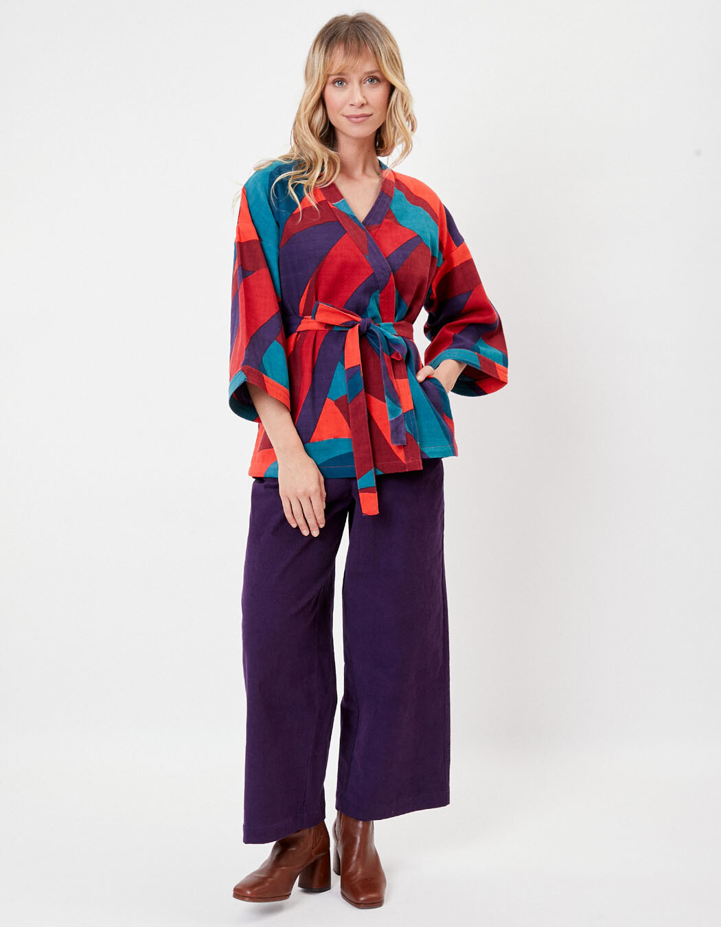 Short Printed Kimono organic cotton femme La Fiancée